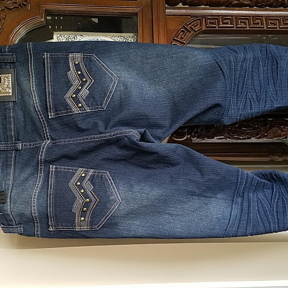 Garty, 0211, Blue Jeans, with embellishments on back pockets, Sz 20 - Picture 3 of 12